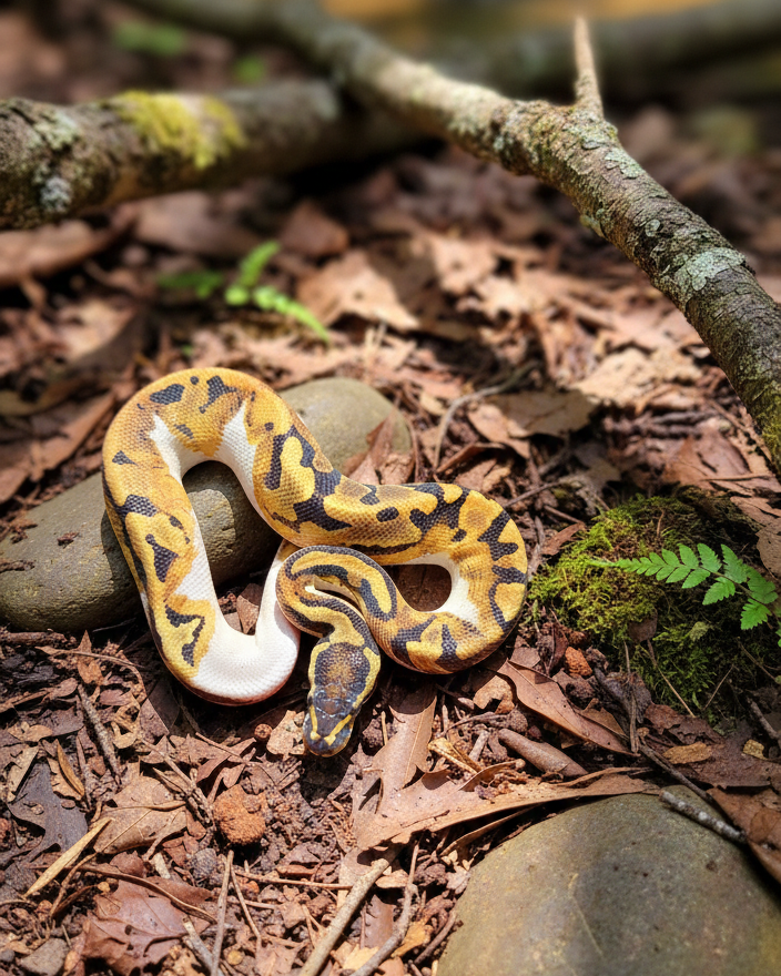 Orange Dream Pied Ball Python
